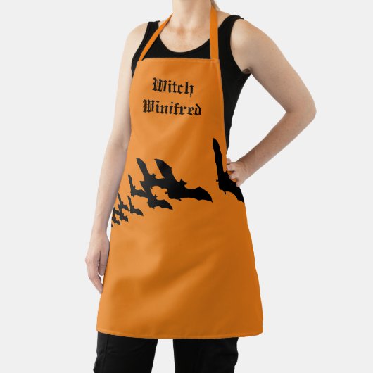 ヴィンテージハロウィーンとこうもりの群飛んでいるれ エプロン (インサイチュ)