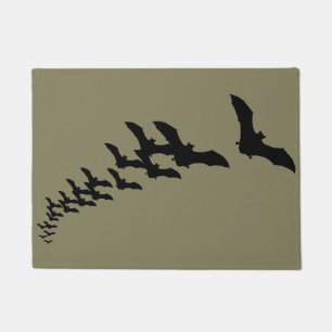 ヴィンテージハロウィーンとこうもりの群飛んでいるれ ドアマット