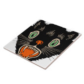 ヴィンテージハロウィーンに怯えた黒猫 タイル (側面)