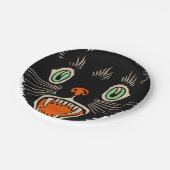 ヴィンテージハロウィーンに怯えた黒猫 ペーパープレート (アングル)