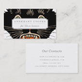 ヴィンテージハロウィーンに怯えた黒猫 名刺 (正面/裏面)