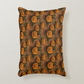 ヴィンテージハロウィーンのカボチャのちょうちんパッチ アクセントクッション (正面(垂直))