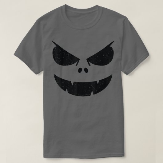 ヴィンテージハロウィーンのカボチャのちょうちんパンプキン顔ハロウィンコスト Tシャツ (デザイン正面)