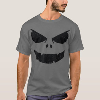 ヴィンテージハロウィーンのカボチャのちょうちんパンプキン顔ハロウィンコスト Tシャツ