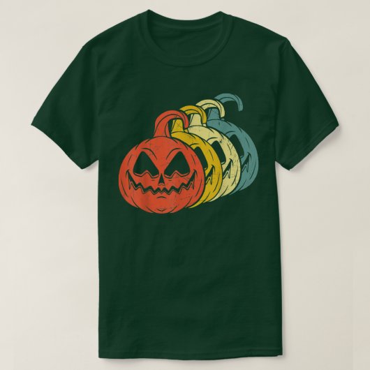 ヴィンテージハロウィーンのカボチャのちょうちんレトロキッズヴィンテージハロウィー Tシャツ (デザイン正面)