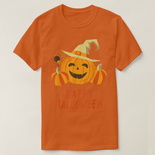 ヴィンテージハロウィーンのカボチャのちょうちん怖いカボチャ顔ハロウィー Tシャツ (デザイン正面)