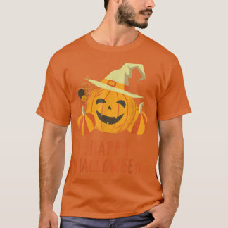 ヴィンテージハロウィーンのカボチャのちょうちん怖いカボチャ顔ハロウィー Tシャツ