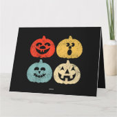 ヴィンテージハロウィーンのカボチャの女性，男性，子供おもしろい, カード (裏面)