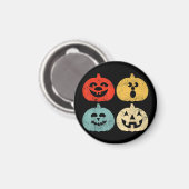 ヴィンテージハロウィーンのカボチャの女性，男性，子供おもしろい, マグネット (正面/裏面)