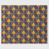 ヴィンテージハロウィーンのカボチャの子供のパーティータイルのラップ ラッピングペーパー (フラット)