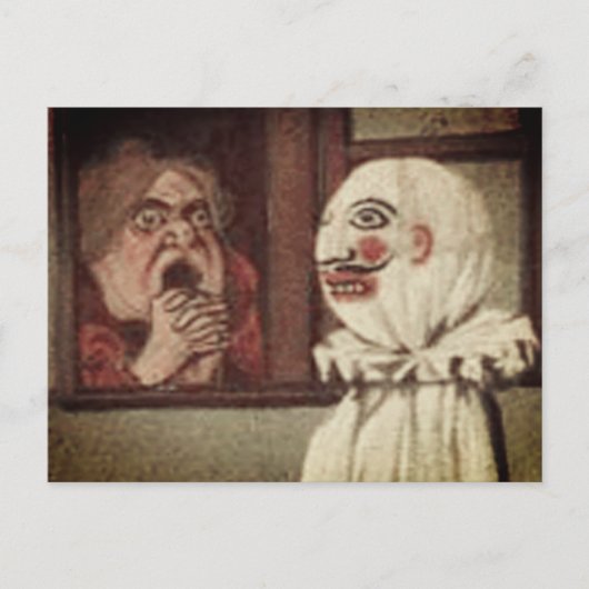 ヴィンテージハロウィーンのスケアカード ポストカード (正面)