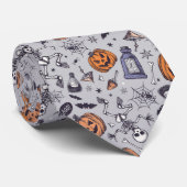 ヴィンテージハロウィーンのスケルトンとポションパターン ネクタイ (ロール)