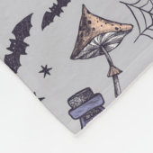 ヴィンテージハロウィーンのスケルトンとポションパターン フリースブランケット (角)