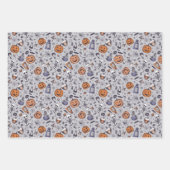 ヴィンテージハロウィーンのスケルトンとポションパターン ラッピングペーパーシート (正面)