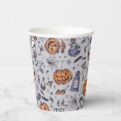 ヴィンテージハロウィーンのスケルトンとポションパターン 紙コップ (右)