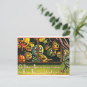 ヴィンテージハロウィーンの不気味なカボチャ シーズンポストカード (スタンド正面)