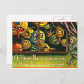 ヴィンテージハロウィーンの不気味なカボチャ シーズンポストカード (正面/裏面)