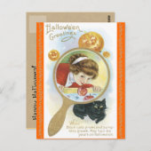 ヴィンテージハロウィーンの伝承と呪文はがき ポストカード (正面/裏面)