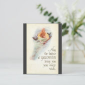 ヴィンテージハロウィーンの女性こうもりの友愛用カード ポストカード (スタンド正面)