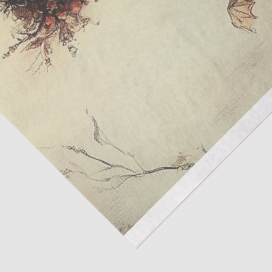 ヴィンテージハロウィーンの妖精とカボチャとスケルトン 薄葉紙 (詳細)