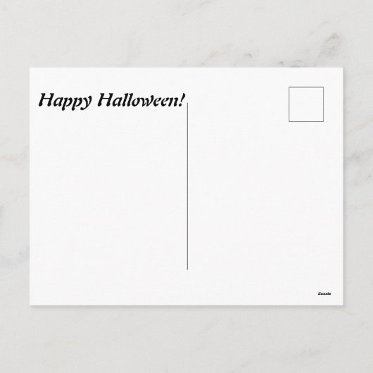 ヴィンテージハロウィーンの子ども飛んでいるこうもり追いかけ シーズンポストカード (裏面)