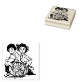 ヴィンテージハロウィーンの子供たちJack O'Lantern ラバースタンプ (押印)