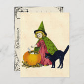 ヴィンテージハロウィーンの子 ポストカード (正面/裏面)