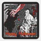 ヴィンテージハロウィーンの手を闇に スクエアシール (正面)