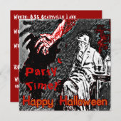 ヴィンテージハロウィーンの手を闇に 招待状 (正面/裏面)