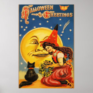 ヴィンテージハロウィーンの挨拶 ポスター