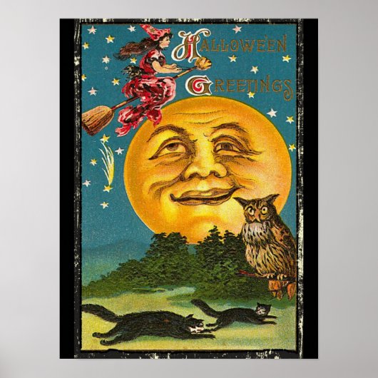 ヴィンテージハロウィーンの挨拶 ポスター (正面)