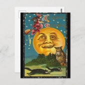 ヴィンテージハロウィーンの挨拶 ポストカード (正面/裏面)