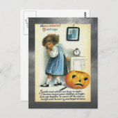 ヴィンテージハロウィーンの挨拶 ポストカード (正面/裏面)