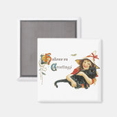 ヴィンテージハロウィーンの挨拶 マグネット (正面/裏面)