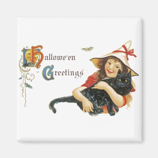 ヴィンテージハロウィーンの挨拶 マグネット (正面)