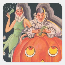 ヴィンテージハロウィーンの衣装パーティー スクエアシール
