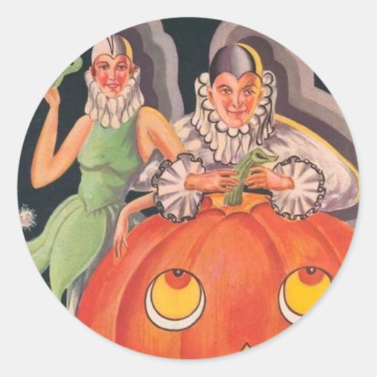 ヴィンテージハロウィーンの衣装パーティー スクエアシール (正面)