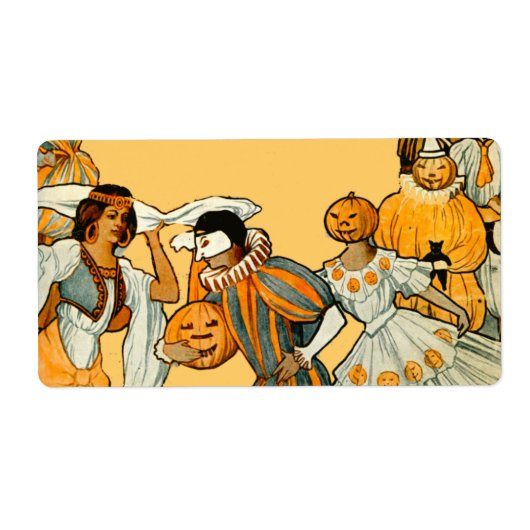 ヴィンテージハロウィーンの衣装パーティー ラベル (正面)