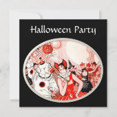 ヴィンテージハロウィーンの衣装パーティー 招待状 (正面)