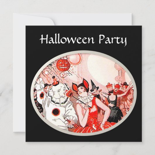 ヴィンテージハロウィーンの衣装パーティー 招待状 (正面)