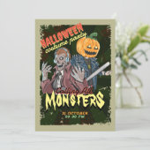 ヴィンテージハロウィーンの衣装パーティー 招待状 (スタンド正面)