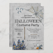 ヴィンテージハロウィーンの衣装パーティー 招待状 (正面/裏面)