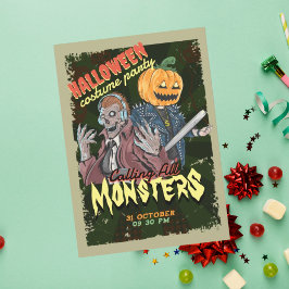 ヴィンテージハロウィーンの衣装パーティー 招待状