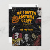 ヴィンテージハロウィーンの衣装パーティー、編集可能ハロウィーン ポストカード (正面/裏面)
