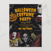 ヴィンテージハロウィーンの衣装パーティー、編集可能ハロウィーン ポストカード (正面)