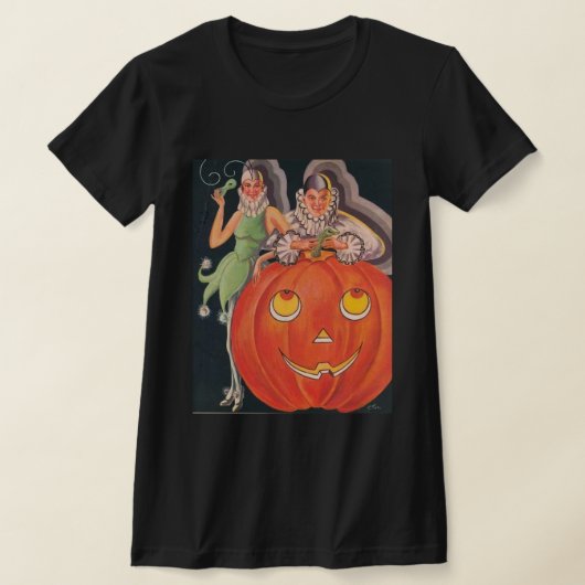 ヴィンテージハロウィーンの衣装パーティー Tシャツ (レイダウン)
