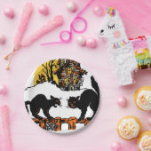 ヴィンテージハロウィーンの黒猫たちがトリック·オア·トリート ペーパープレート (パーティー)