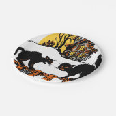 ヴィンテージハロウィーンの黒猫たちがトリック·オア·トリート ペーパープレート (アングル)