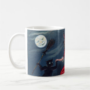 ヴィンテージハロウィーンの黒猫カボチャマグ コーヒーマグカップ