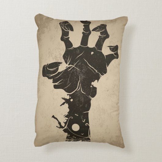 ヴィンテージハロウィーンアイコン – ゾンビハンド アクセントクッション (裏面(縦))